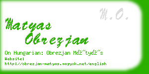 matyas obrezjan business card